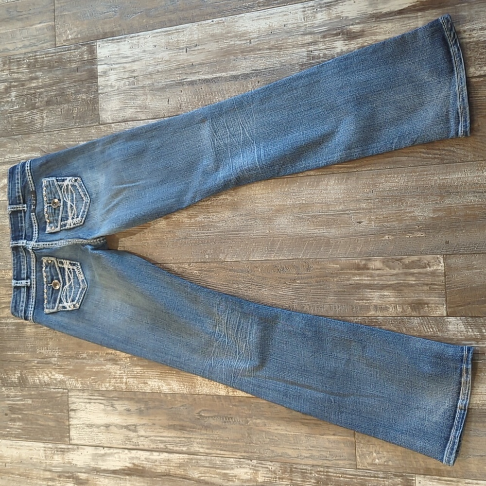 COWGIRL TUFF "Ride & Shine" bootcut horseback Riding jeans 26x35L tall EUC - Picture 6 of 13
